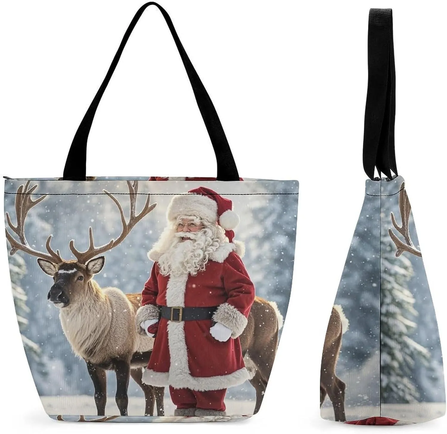 Tote Bag for Women Grocery Bag Snow Owl Foldable Shopping Bags Reusable Large Tote Bag