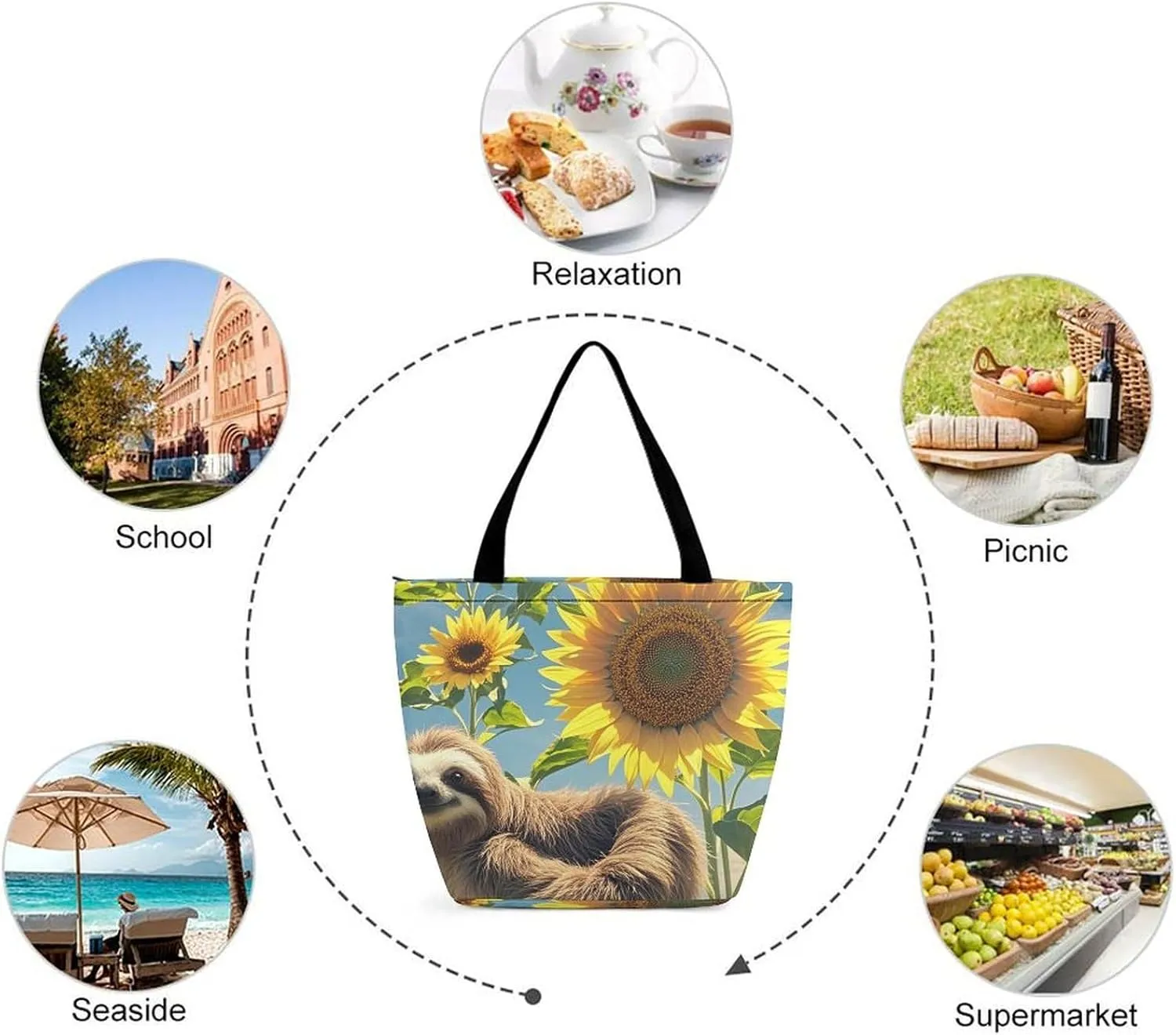 Tote Bag for Women Grocery Bag Winter House Foldable Shopping Bags Reusable Large Tote Bag