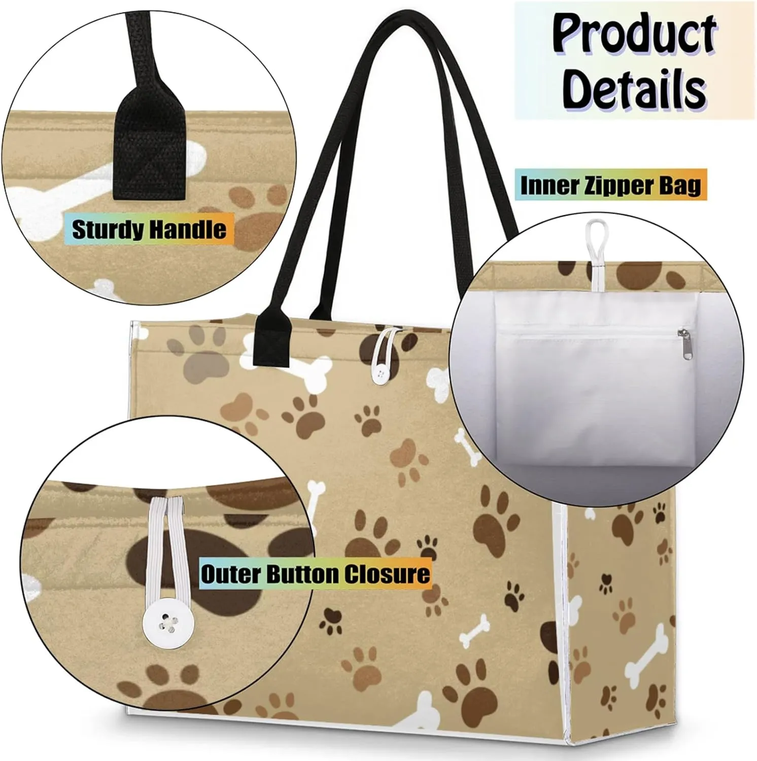 Tote Bag for Women Reusable Canvas Shoulder Bag
