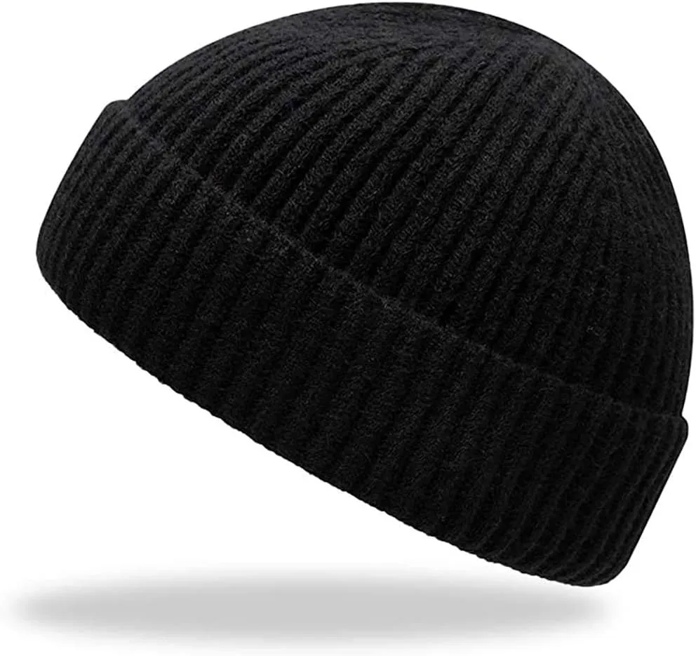 Trawler Beanie Watch Hat Roll up Edge,Winter Warm Knit Caps Fisherman Unisex