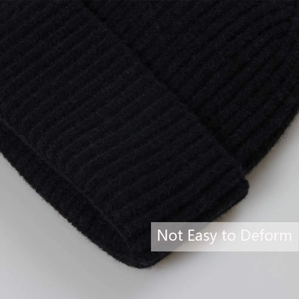 Trawler Beanie Watch Hat Roll up Edge,Winter Warm Knit Caps Fisherman Unisex
