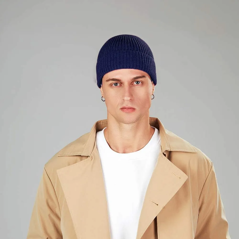 Trawler Beanie Watch Hat Roll up Edge,Winter Warm Knit Caps Fisherman Unisex