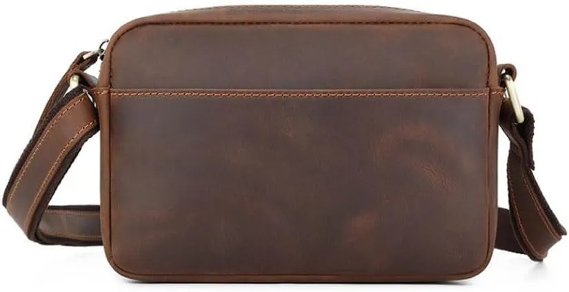 Trend Mailman Bag Men's Crazy Horse Leather Casual Shoulder Crossbody Bag Men's Leather Shoulder Bag Men's