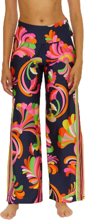 Trina Turk Poolside Swirl Pants, Casual, Wide Leg, Floral Print, Beach Cover Ups for Women