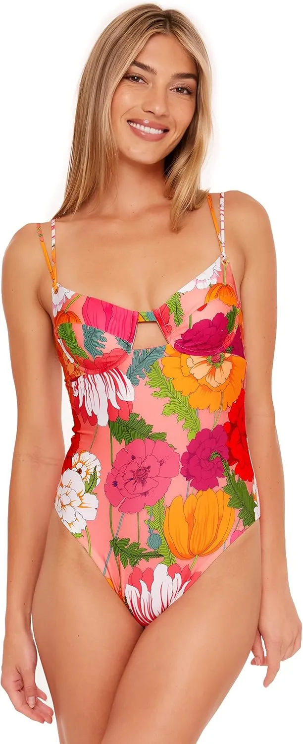 Trina Turk Women's Standard Sunny Bloom Underwire One Piece Swimsuit-Bathing Suits