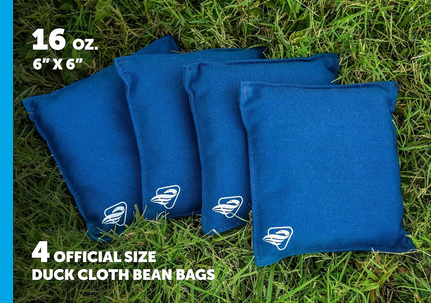 Triumph 4-Pack 16 oz. Canvas Duck Bean Bags with Tub (Blue)