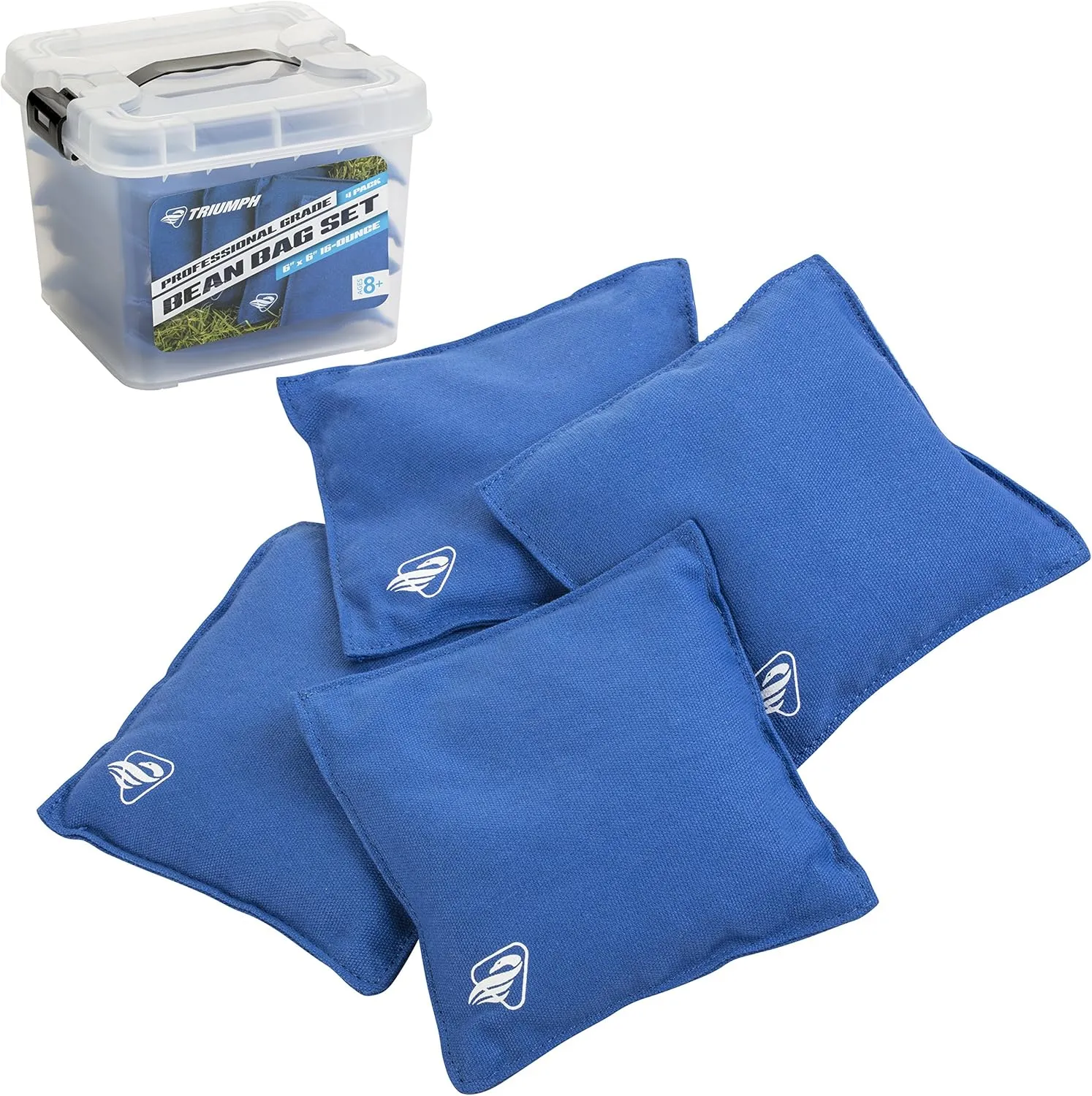 Triumph 4-Pack 16 oz. Canvas Duck Bean Bags with Tub (Blue)