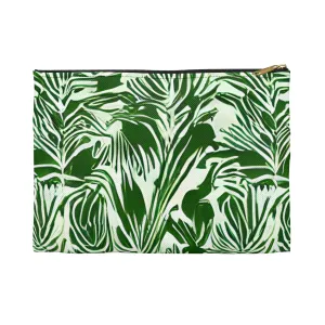 Tropical Green and White Zipper Pouch - Perfect for Your Essentials!