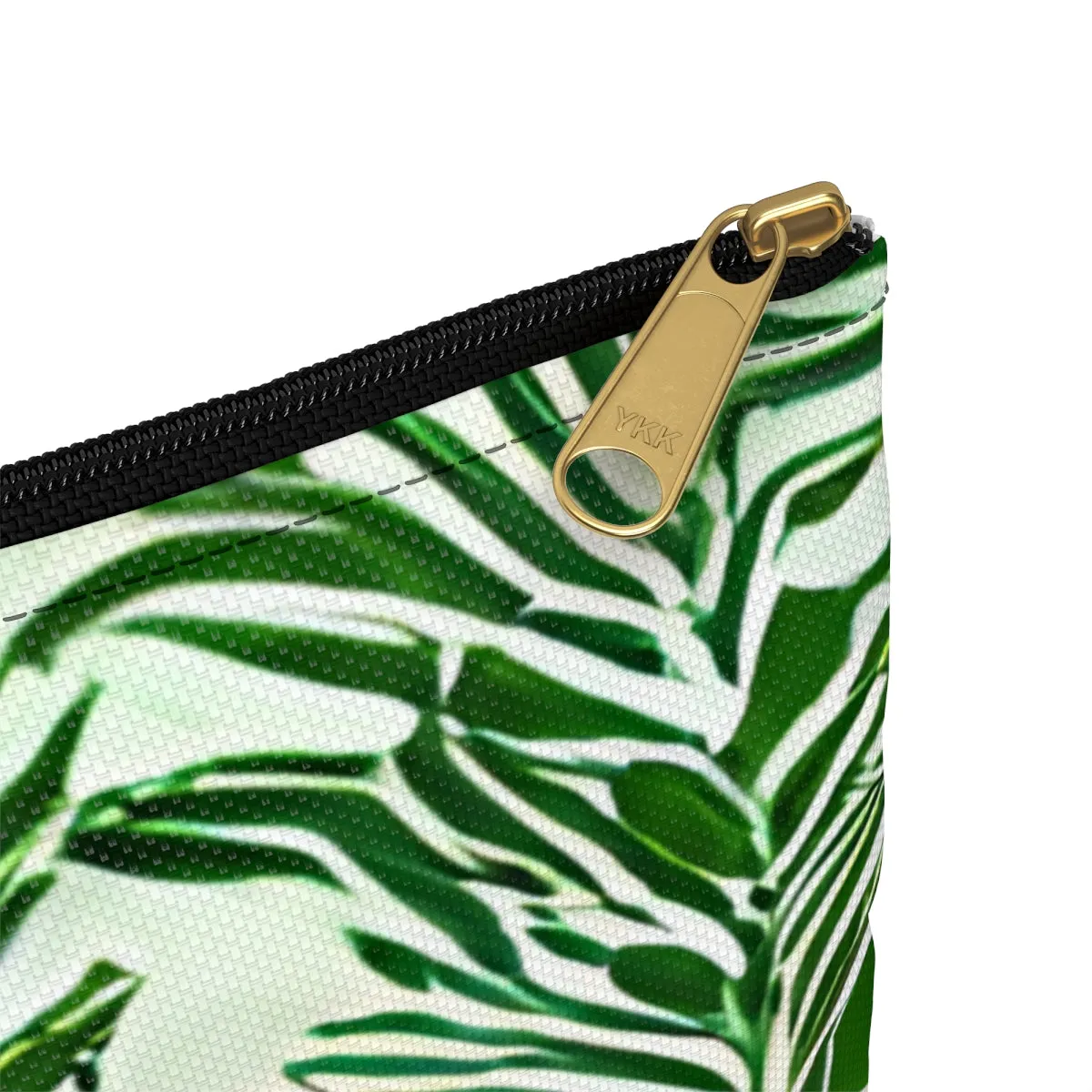 Tropical Green and White Zipper Pouch - Perfect for Your Essentials!