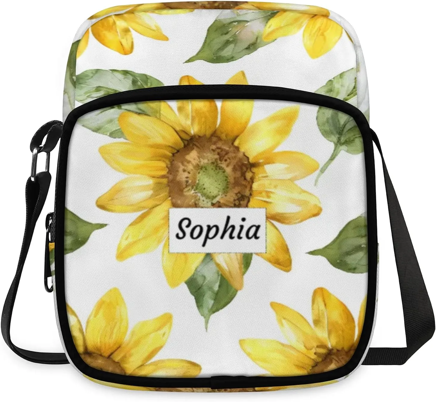 TropicalLife Personalized Crossbody Bag for Women Men Custom Name Messenger Bags