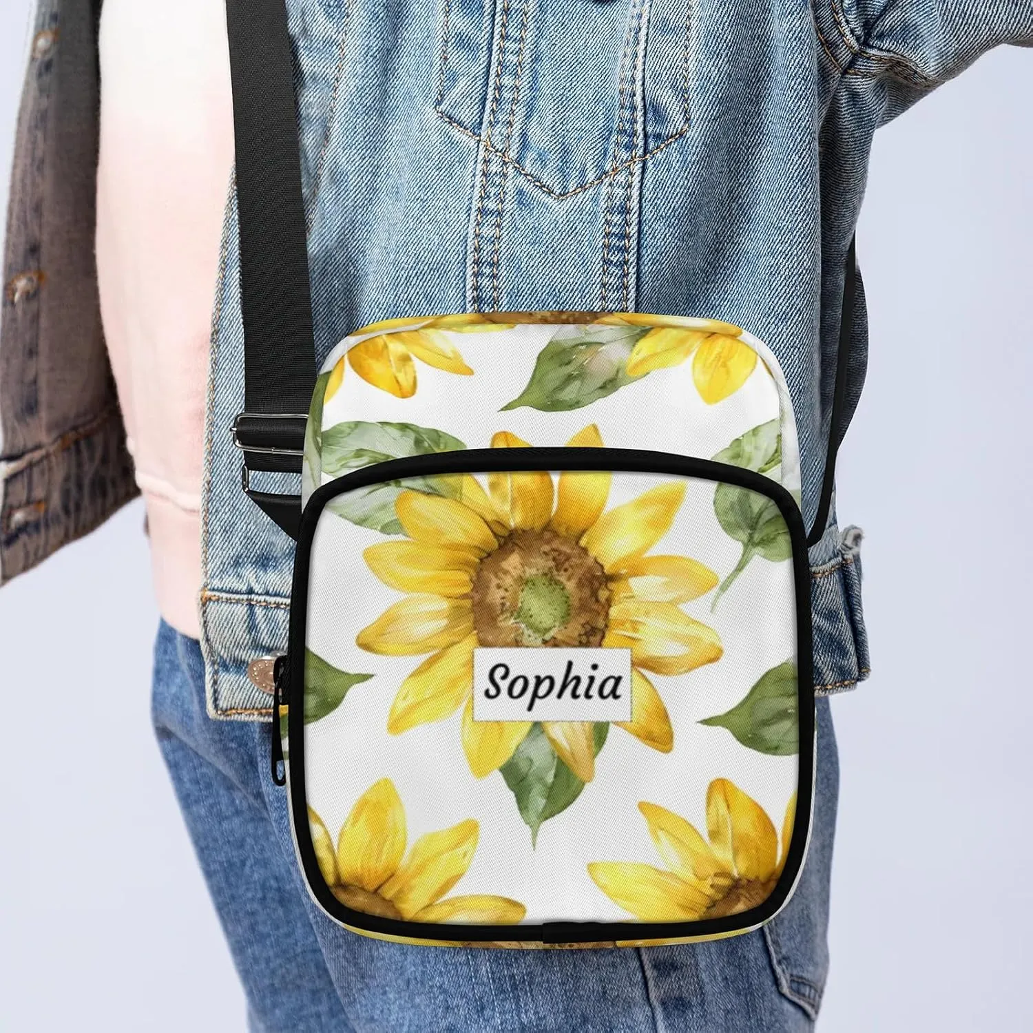 TropicalLife Personalized Crossbody Bag for Women Men Custom Name Messenger Bags