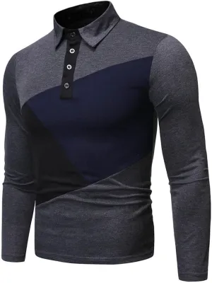 Tshirts Shirts for Men Regular Fit Long Sleeve Cotton Polo Tee Causal Stylish Solid Button Down Muscle Shirt 2023