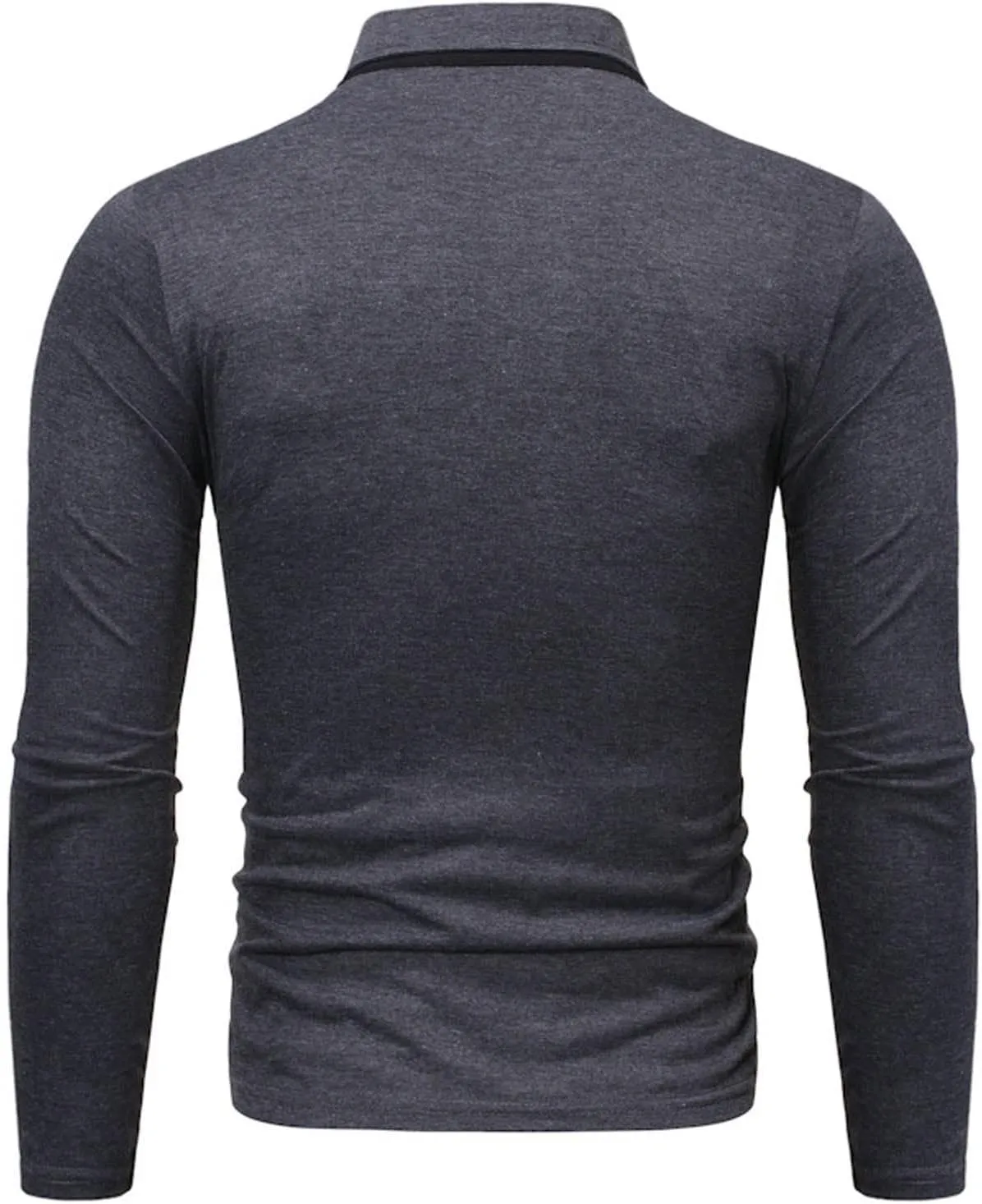 Tshirts Shirts for Men Regular Fit Long Sleeve Cotton Polo Tee Causal Stylish Solid Button Down Muscle Shirt 2023