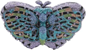 UMREN Women’s Elegant Butterfly Rhinestone Evening Bags Luxury Crystal Clutch Wedding Party Cocktail Handbag Purse