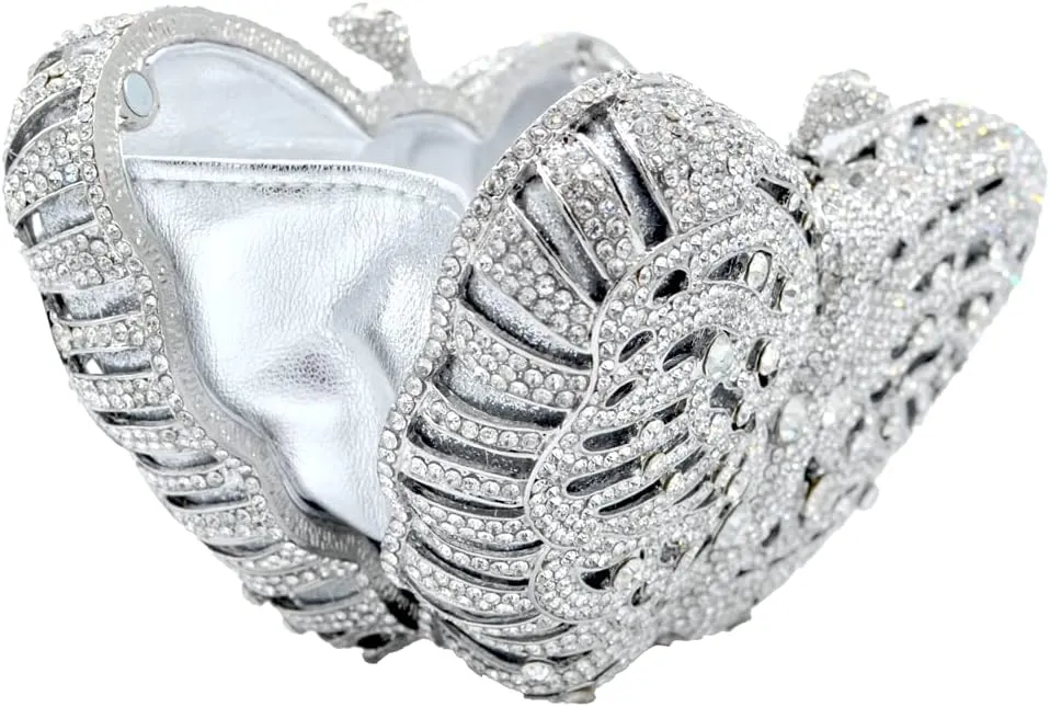 UMREN Women’s Elegant Butterfly Rhinestone Evening Bags Luxury Crystal Clutch Wedding Party Cocktail Handbag Purse