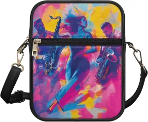 Unisex Leather Purses, Fashion Crossbody Bags Vintage Travel Shoulder Bag with Inside Card Slot for Music Festival