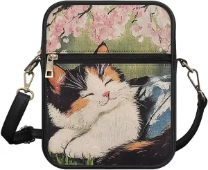 Unisex Leather Purses, Fashion Crossbody Bags Vintage Travel Shoulder Bag with Inside Card Slot for Music Festival
