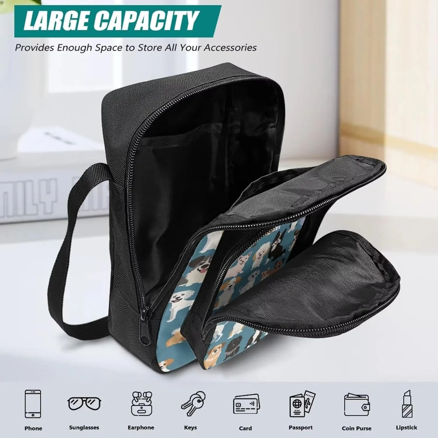 Uourmeti Crossbody Purse Bags for Women Travel Shoulder Bag Small Messenger Bag