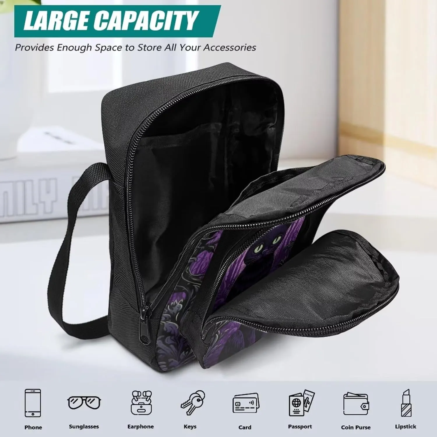 Uourmeti Crossbody Purse Bags for Women Travel Shoulder Bag Small Messenger Bag