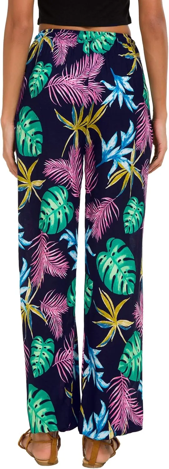 Urban CoCo Women's Floral Print Summer Boho Pants Harem Beach Vacation Pants