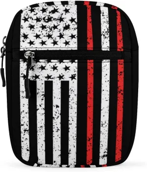 USA Flag & Drum Mini Crossbody Bag Shoulder Bag Small Messenger Bag Unisex