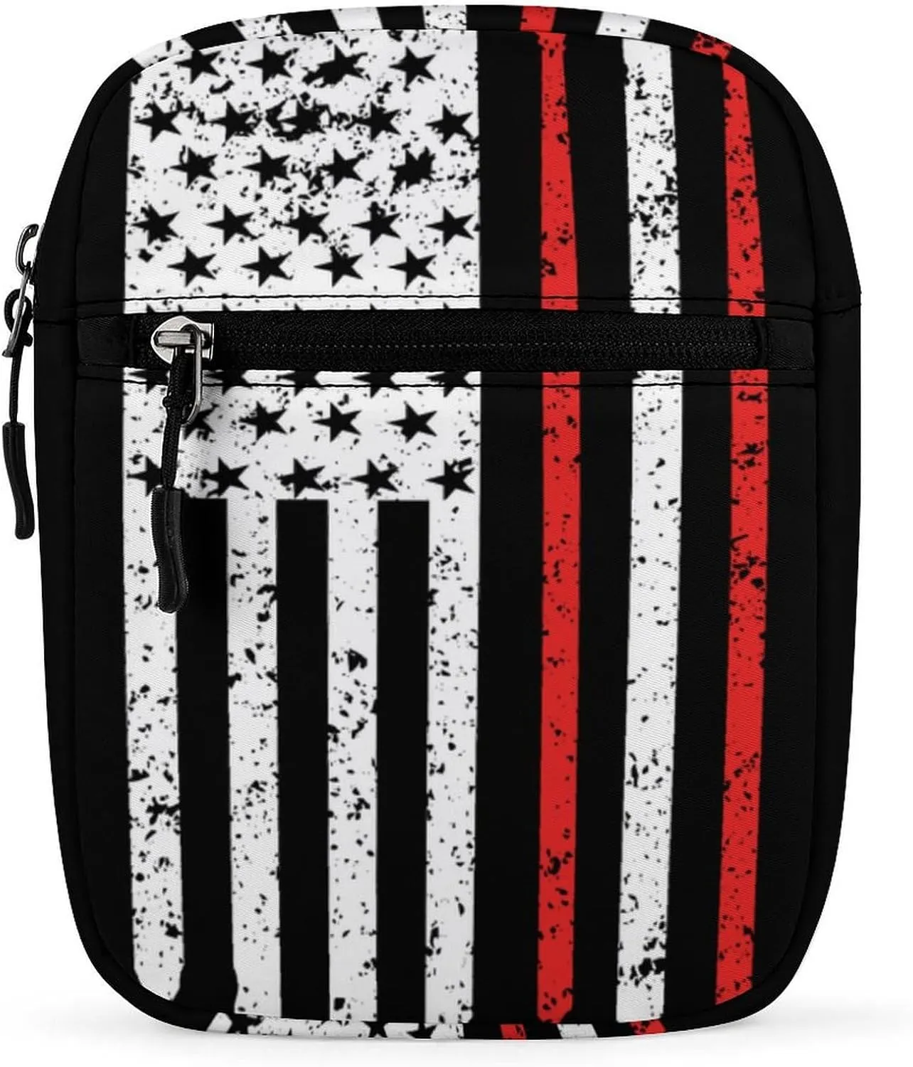 USA Flag & Drum Mini Crossbody Bag Shoulder Bag Small Messenger Bag Unisex