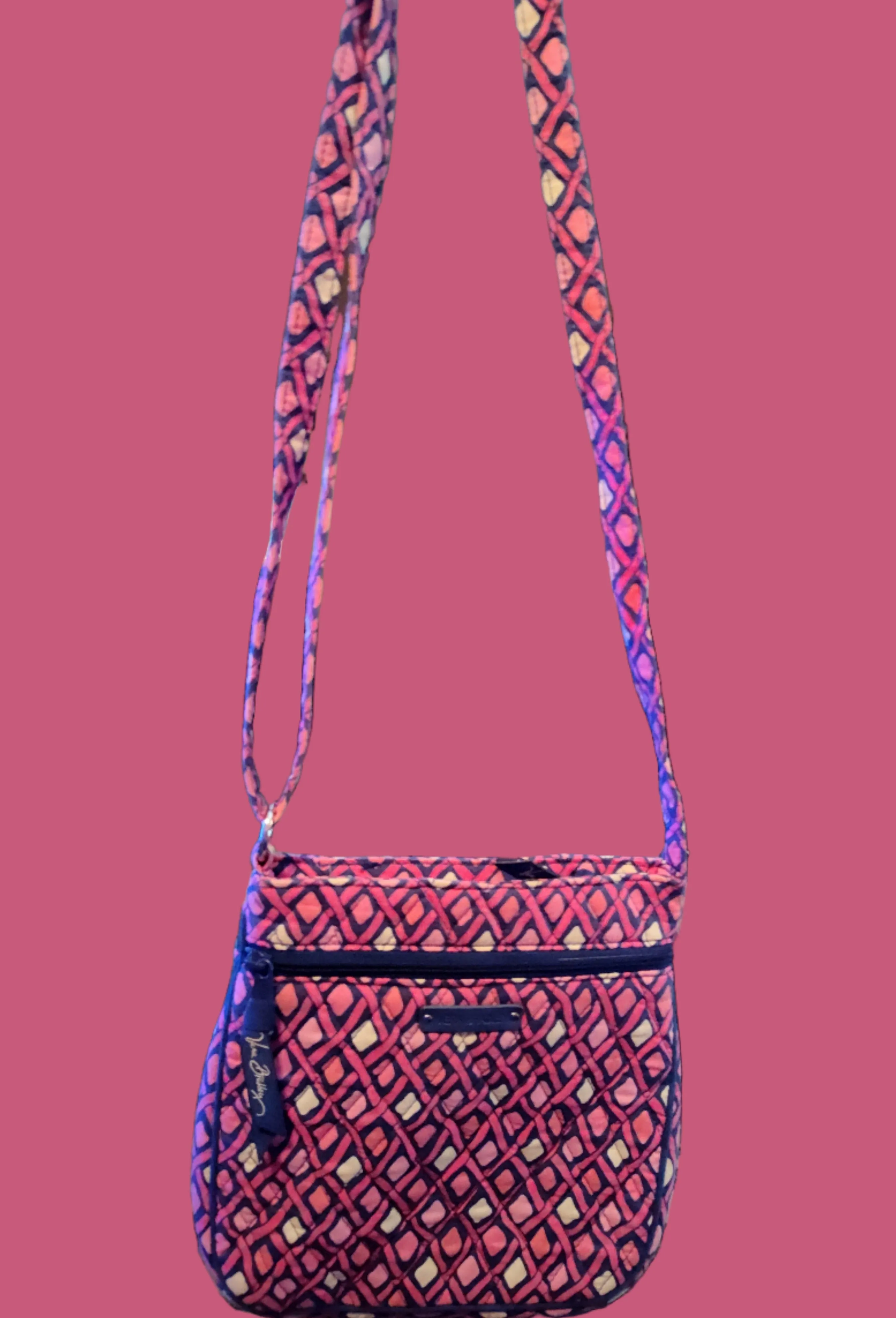 Vera Bradley Katalina Pink Diamond Hipster Crossbody Bag - preowned