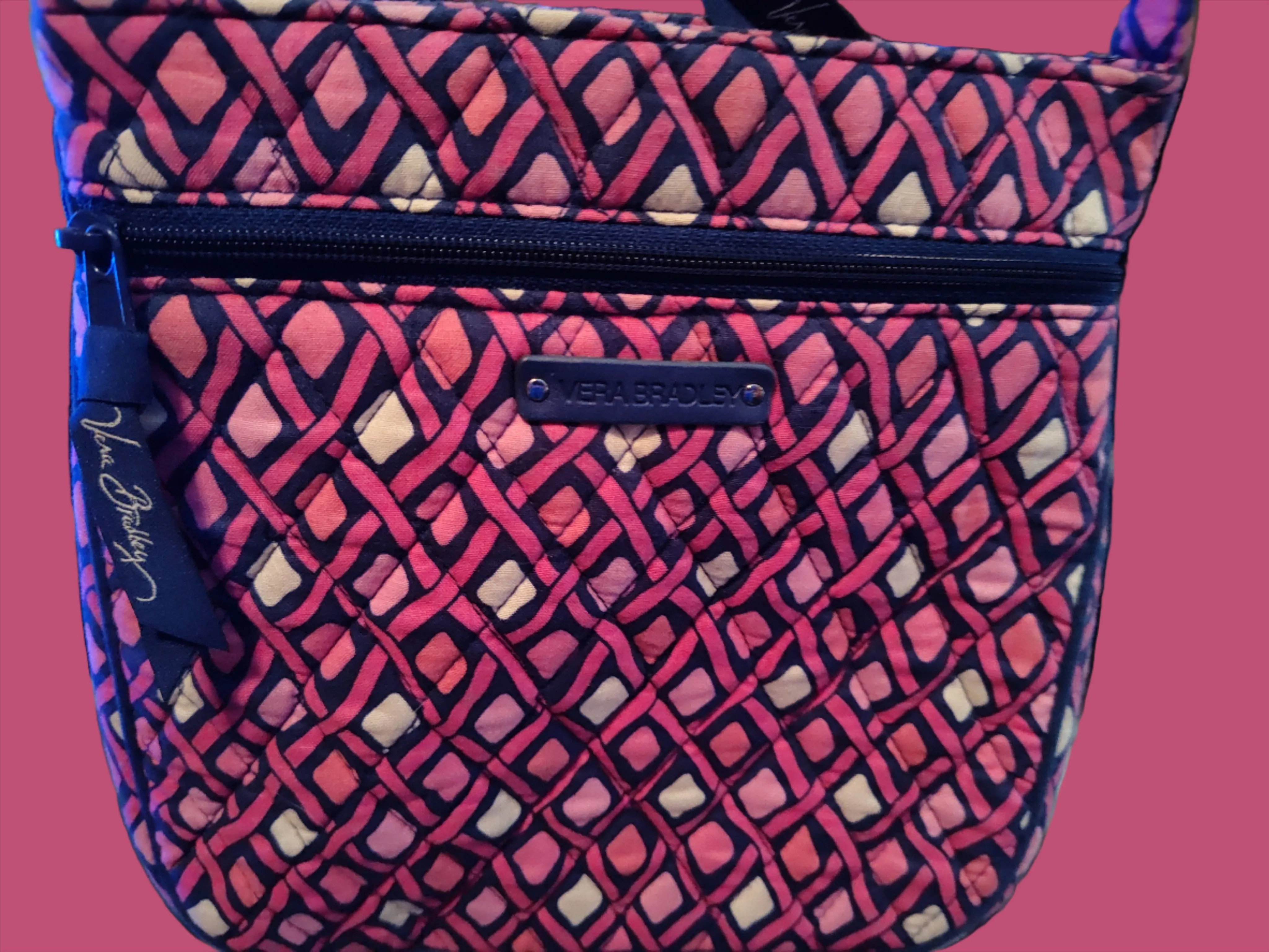 Vera Bradley Katalina Pink Diamond Hipster Crossbody Bag - preowned