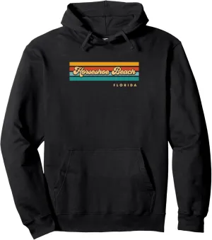 Vintage Sunset Stripes Horseshoe Beach, Florida Pullover Hoodie
