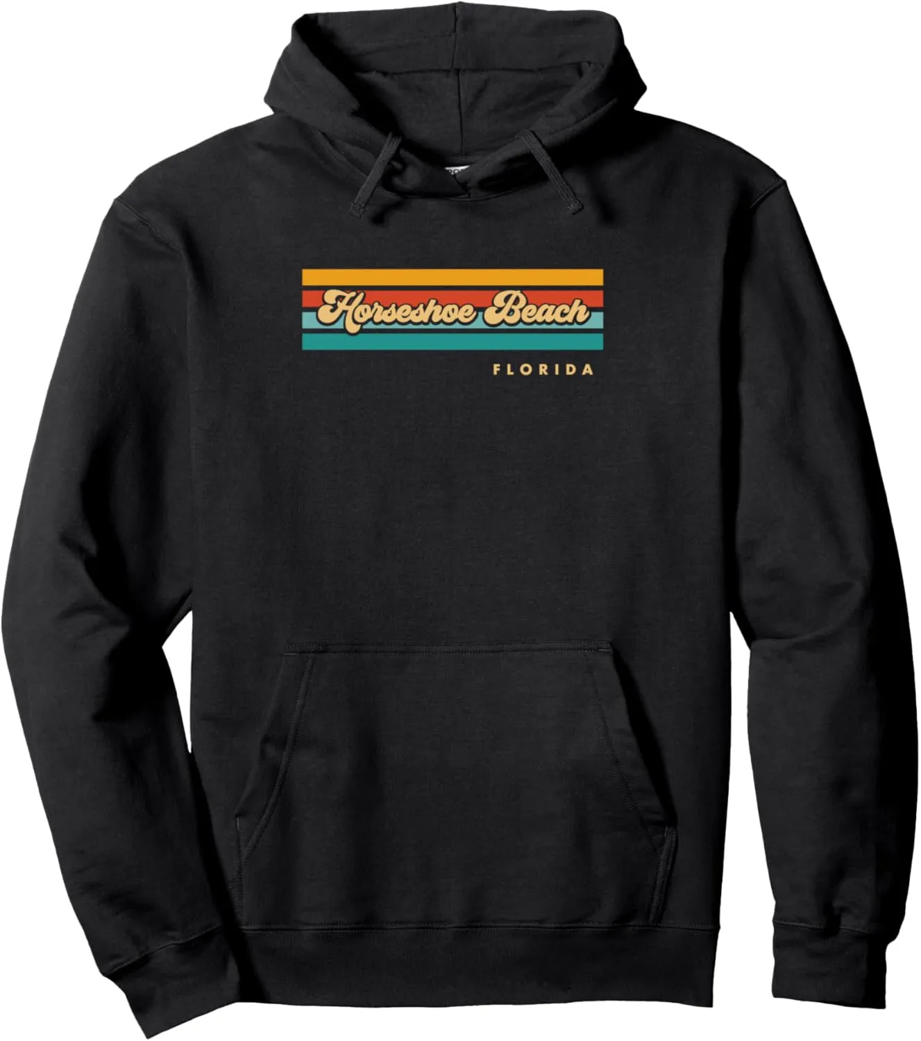 Vintage Sunset Stripes Horseshoe Beach, Florida Pullover Hoodie