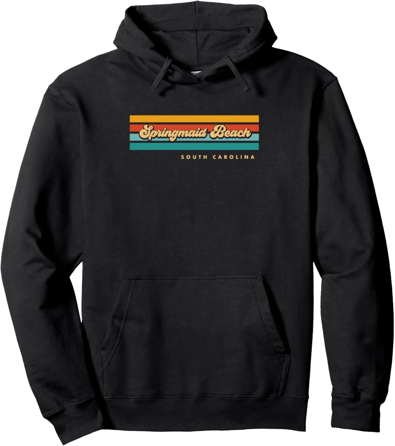 Vintage Sunset Stripes Springmaid Beach, South Carolina Pullover Hoodie