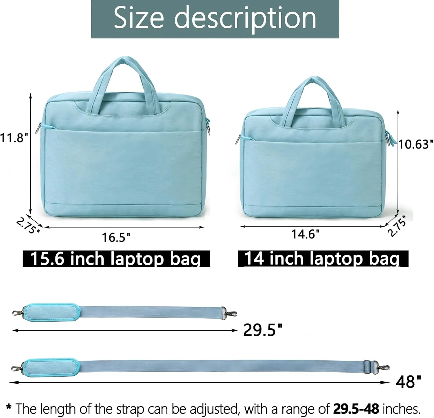 VODIU 14 15.6 16 inch Laptop Case, Basics Laptop Bag with Compartment, Carrying Briefcase Messenger Bag with Strap,Pocket