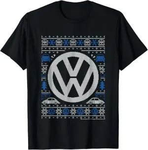 Volkswagen Classic Beetle Car Christmas Knit Knit Pattern T-Shirt
