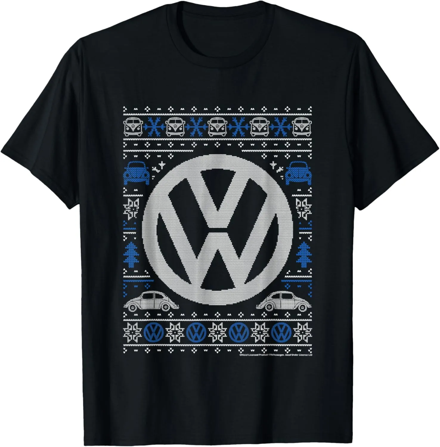 Volkswagen Classic Beetle Car Christmas Knit Knit Pattern T-Shirt