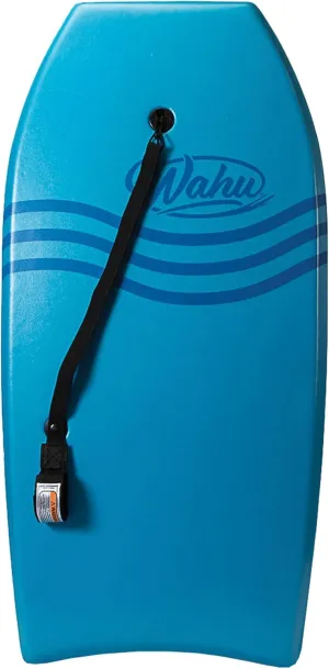 WAHU Bac Pak Bodyboard Pro with Leash, Crescent Tale, EPS Core, XPE Deck, and HDPE Slick Bottom, 41" Lightweight Beach Body Board for Ages 10 