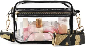 WEDDINGHELPER Clear Crossbody Bag, Clear Bag Stadium Approved Clear Purse with Adjustable Strap for Sports Concerts Festivals