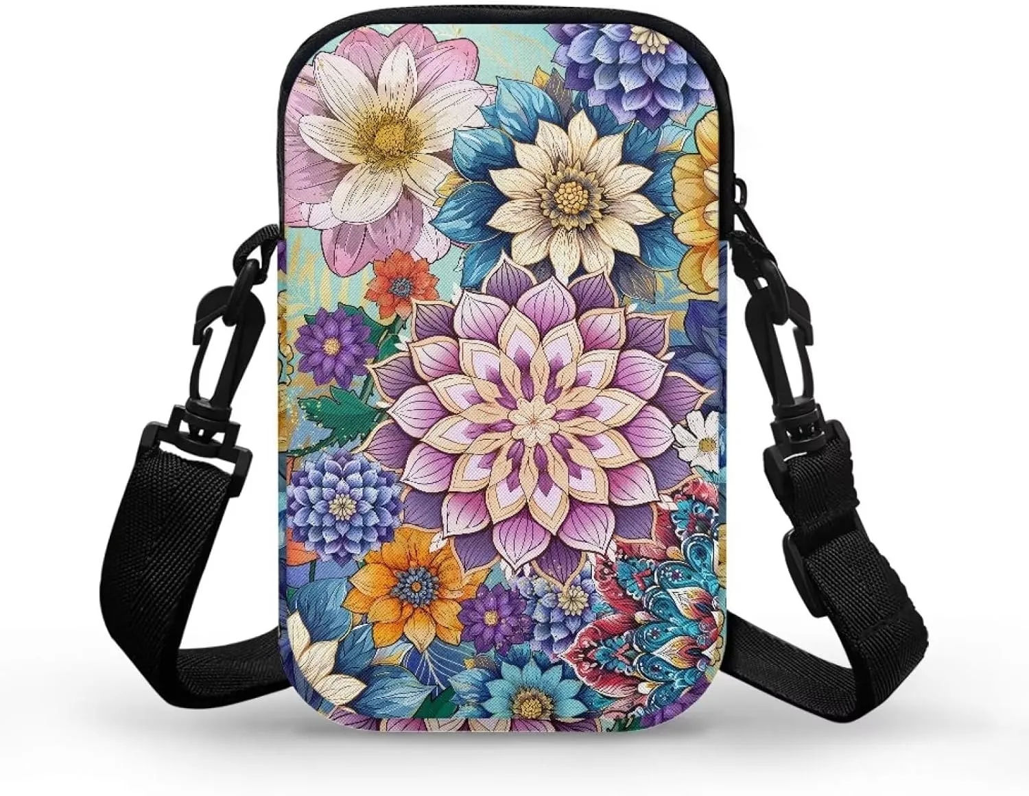 WELLFLYHOM Cell Phone Purse Women Crossbody Bag Canvas Messenger Pouch Travel Wallet