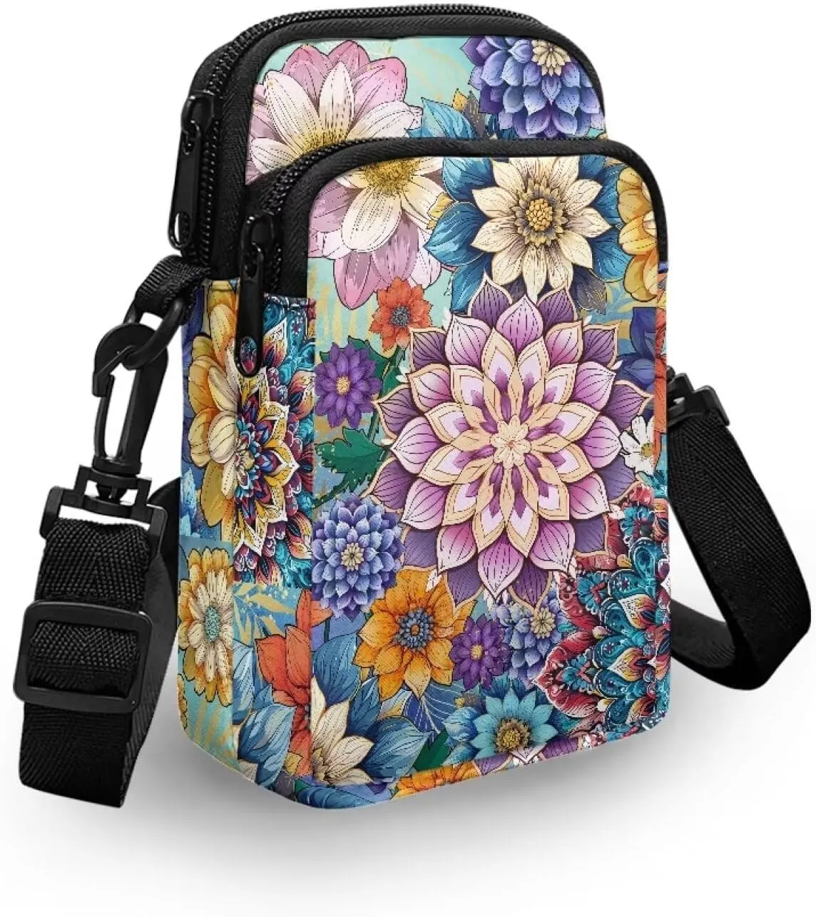 WELLFLYHOM Cell Phone Purse Women Crossbody Bag Canvas Messenger Pouch Travel Wallet