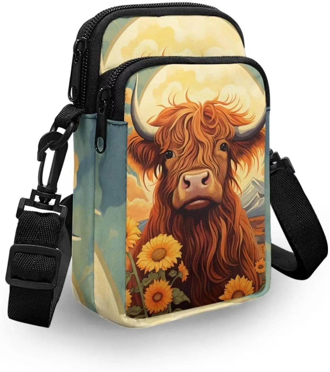 WELLFLYHOM Cell Phone Purse Women Crossbody Bag Canvas Messenger Pouch Travel Wallet