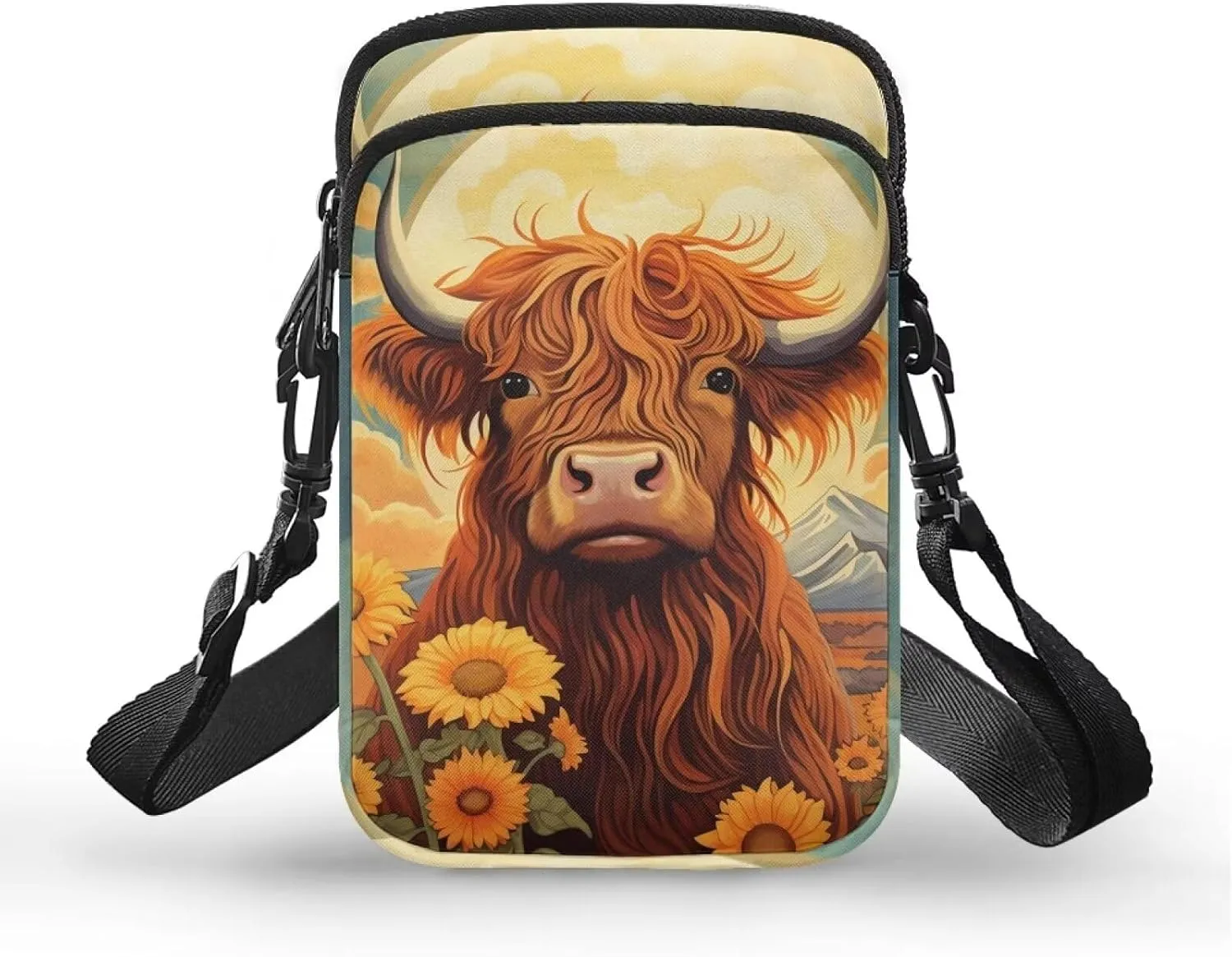WELLFLYHOM Cell Phone Purse Women Crossbody Bag Canvas Messenger Pouch Travel Wallet