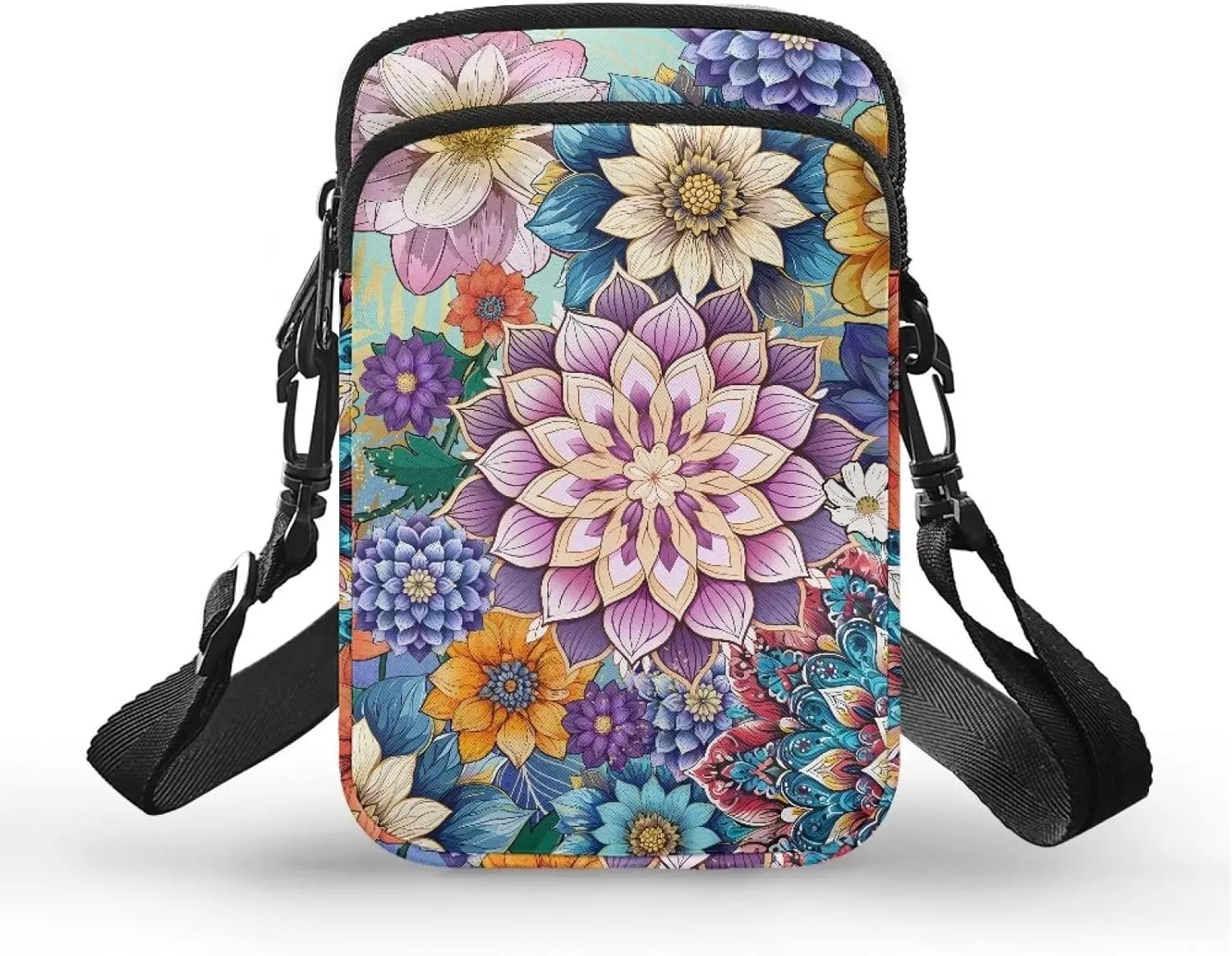 WELLFLYHOM Cell Phone Purse Women Crossbody Bag Canvas Messenger Pouch Travel Wallet