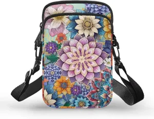 WELLFLYHOM Cell Phone Purse Women Crossbody Bag Canvas Messenger Pouch Travel Wallet