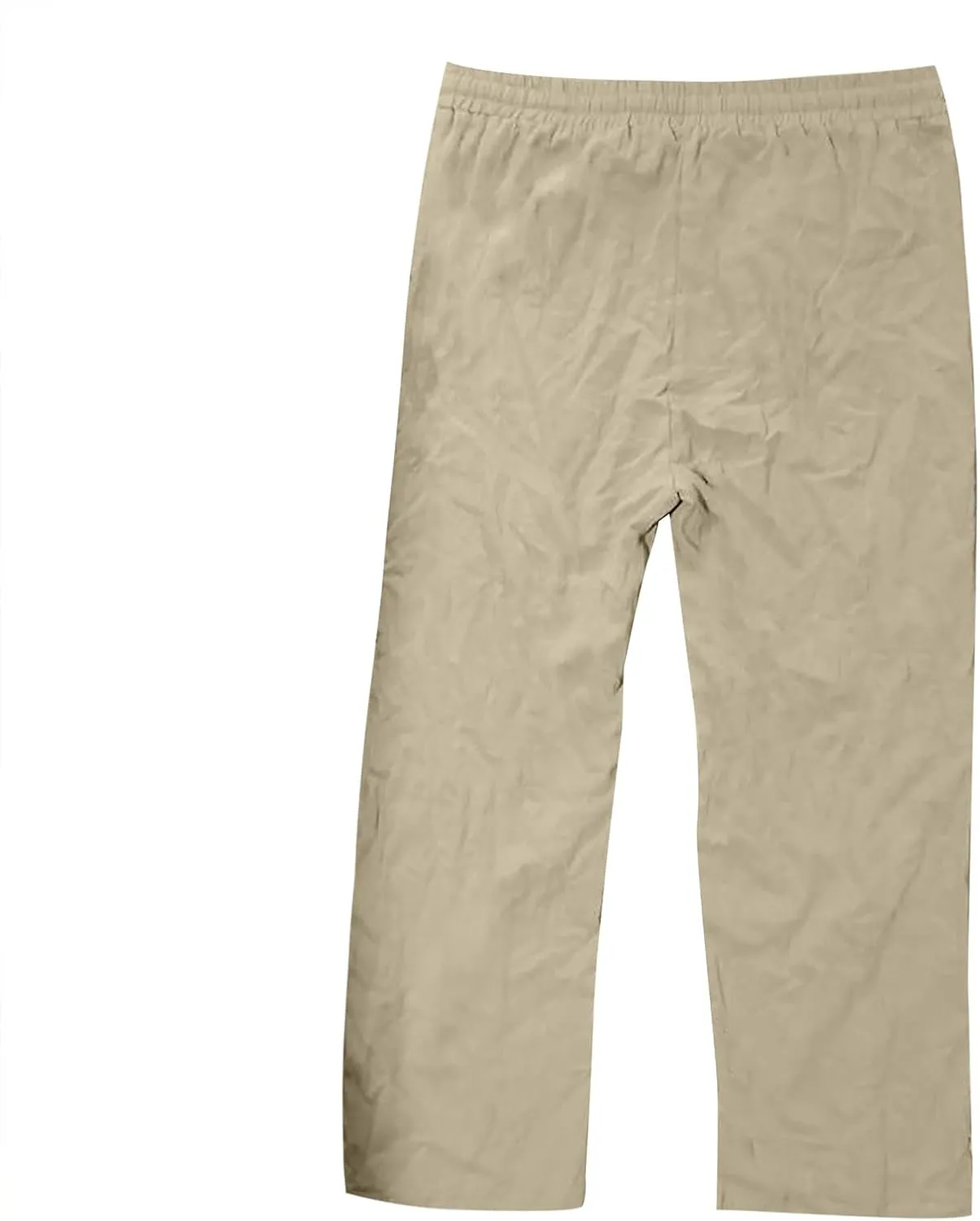 WENKOMG1 Mens Cotton Linen Pants,Drawstring Pull On Wide Leg Bottoms Loose Fit Comfy Baggy Lounge Wide Leg Trousers