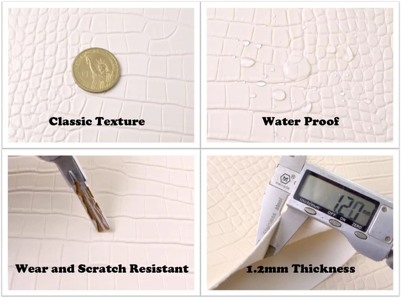 Wento Alligator Skin PU Leather Fabric Faux Leather Fabric Crocodile Fabric Leather Upholstery Fabric by The Yard