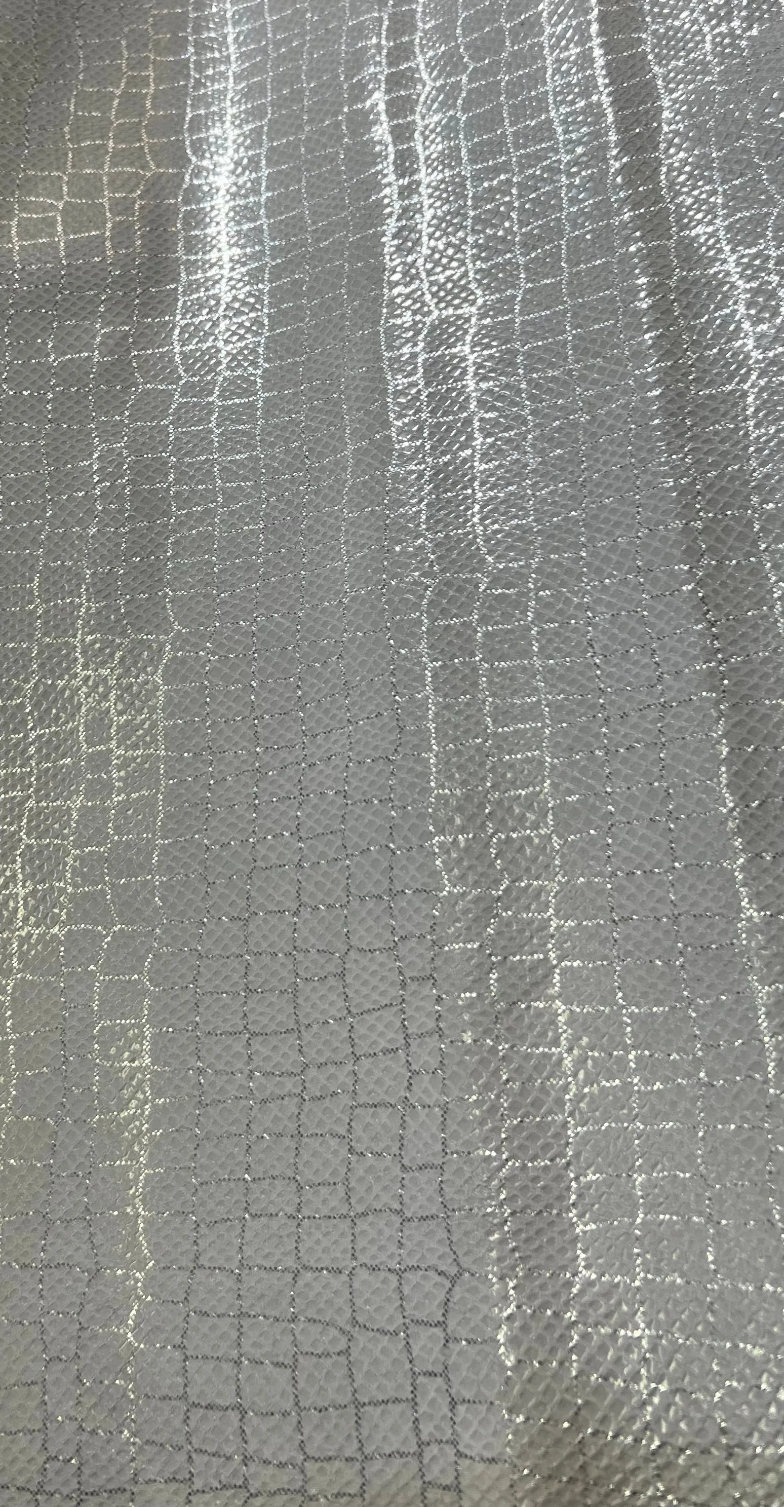 White and silver scale print foil - cowhide