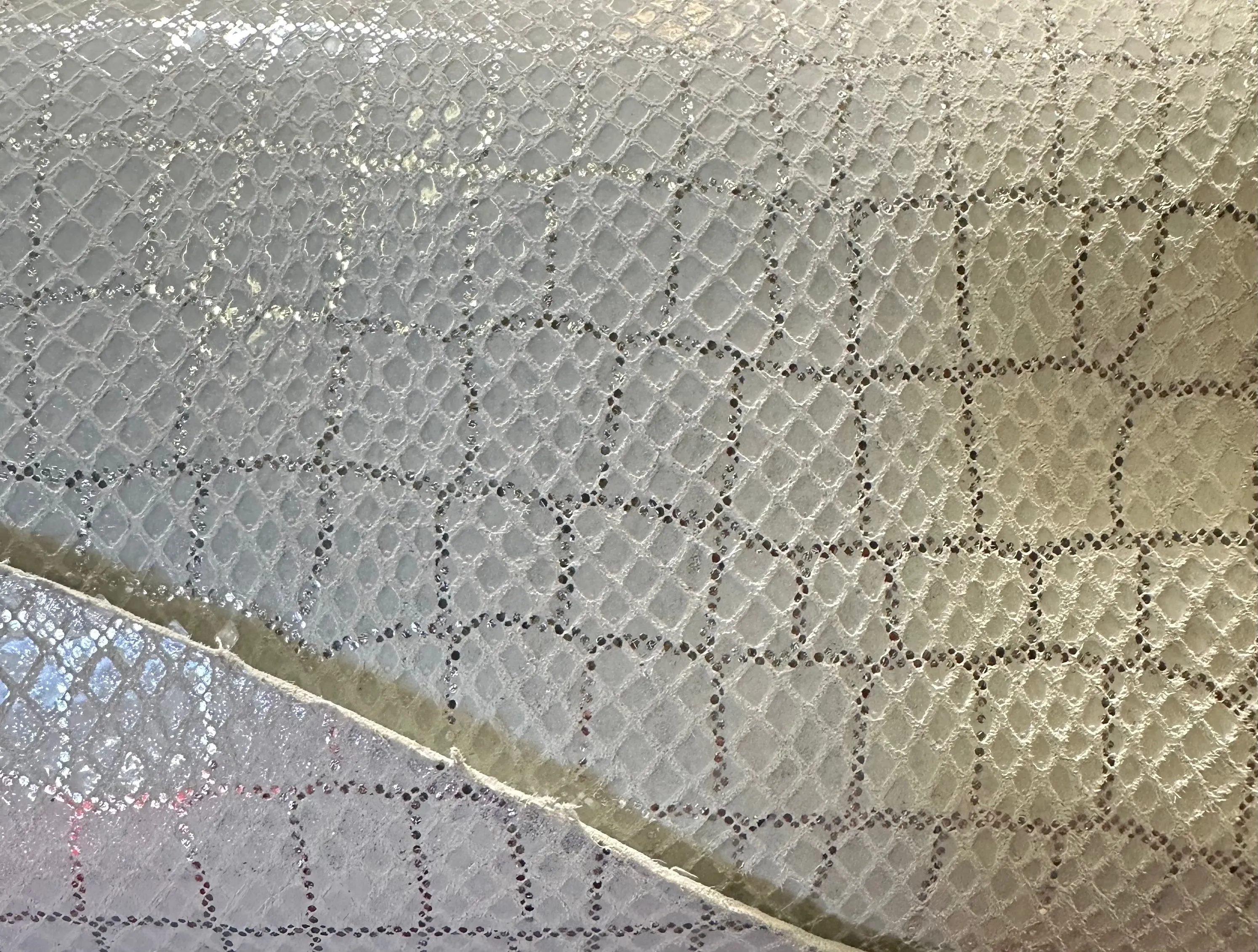 White and silver scale print foil - cowhide