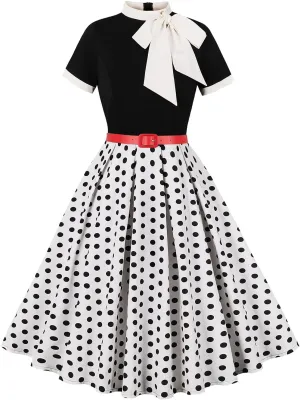 Women 1950s Vintage Floral Cocktail Swing Dress 50s Short Sleeve Audrey Hepburn Rockabilly Prom Dress A Line Tea Party Dress