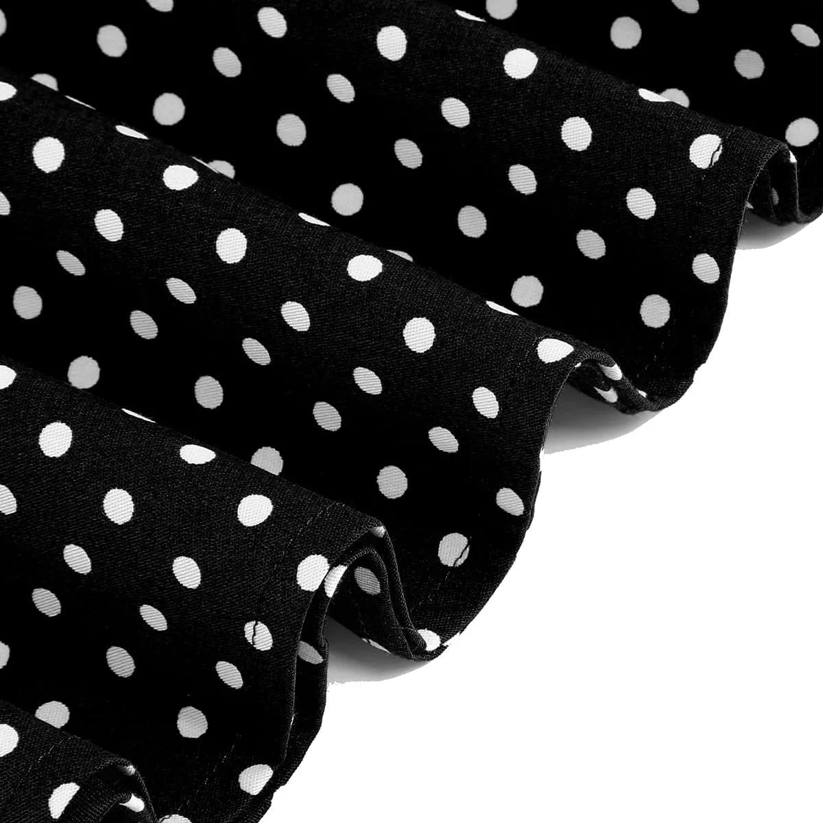 Women 50s 60s Vintage Sleeveless Polka Dot Cocktail Swing Dress Retro Audrey Hepburn Patchwork Midi Evening Rockabilly Dress