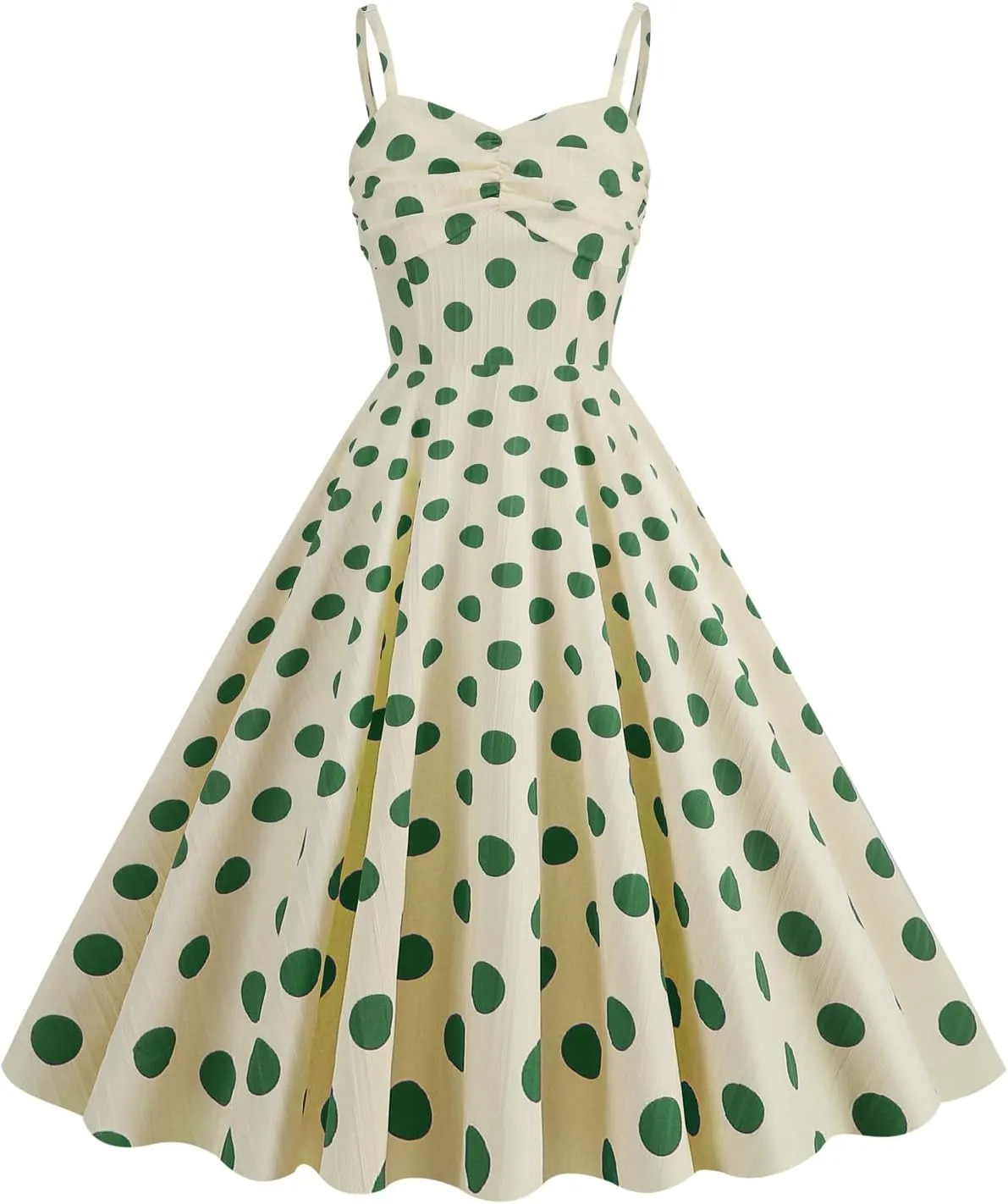 Women 50s Vintage Polka Dot Halter Cocktail Swing Dress Buttons Floral 1950s Rockabilly Audrey Hepburn Prom Tea Party Dress
