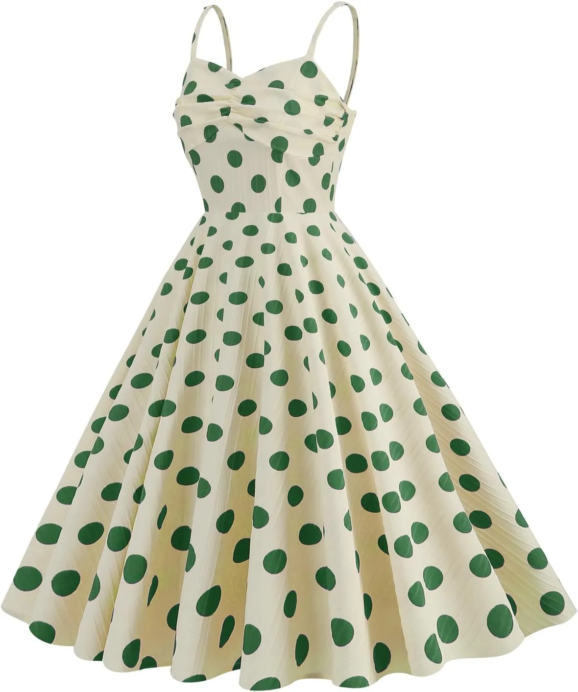 Women 50s Vintage Polka Dot Halter Cocktail Swing Dress Buttons Floral 1950s Rockabilly Audrey Hepburn Prom Tea Party Dress